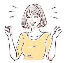 喜ぶ女性